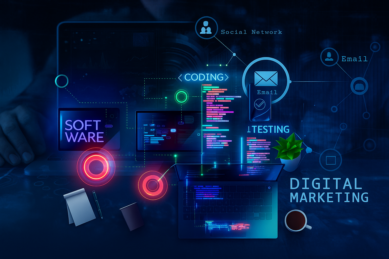 Software themed background